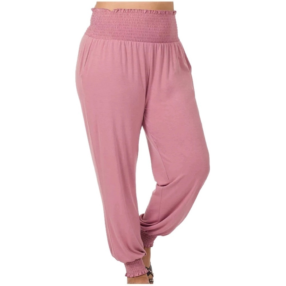 Zenana Mauve High-Waisted Smocked Waistband Joggers Buttery
Soft 4LM14.15